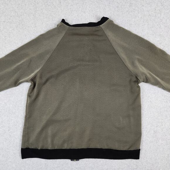 Design Lab Jacket Women Sz Small Olive Green Bomber Silky Feel Ribbed Cuff/Waist - Picture 6 of 12